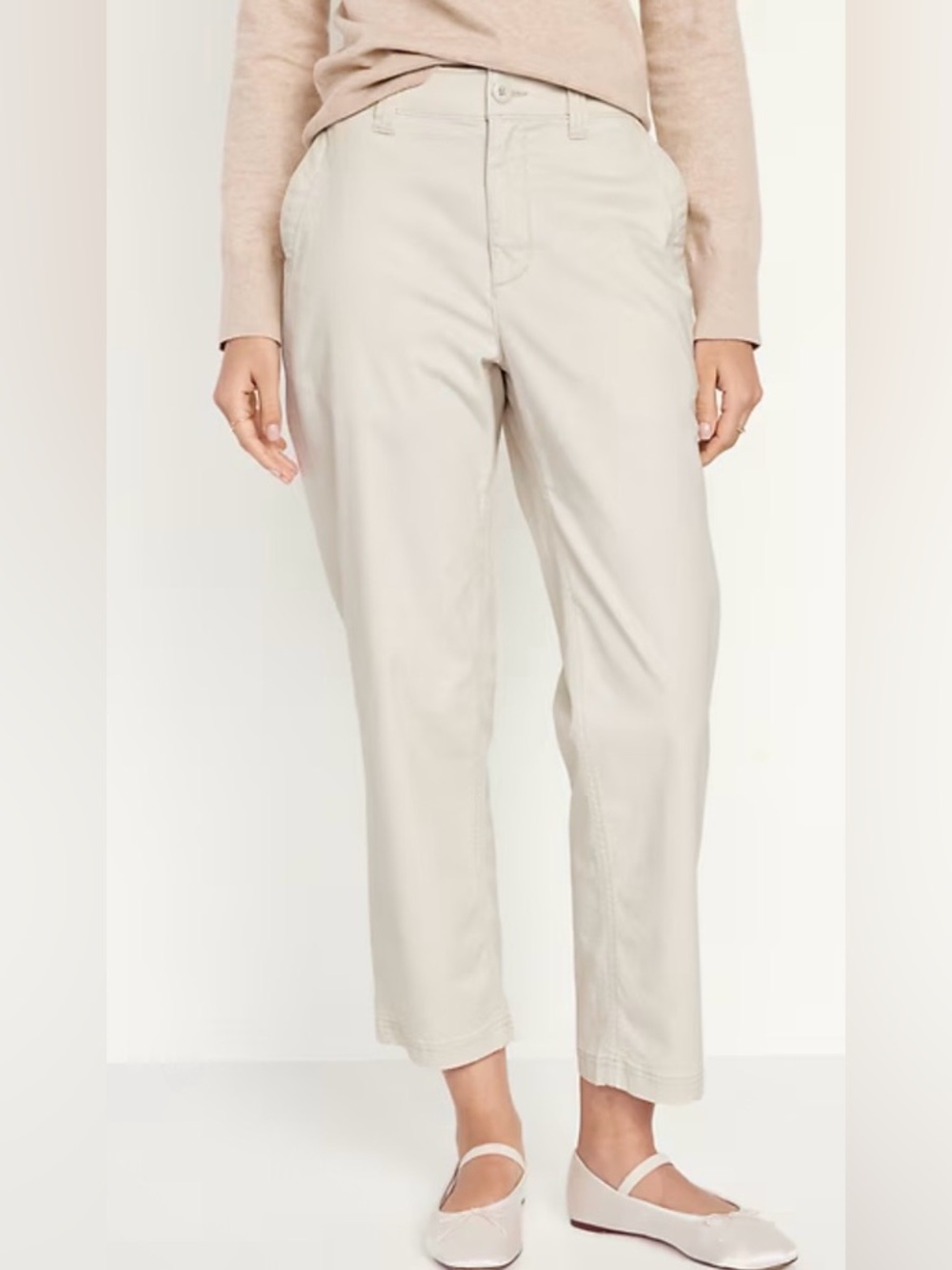 Old  Navy High-Waisted OGC Chino Tapered Straight Pants light tan size XS